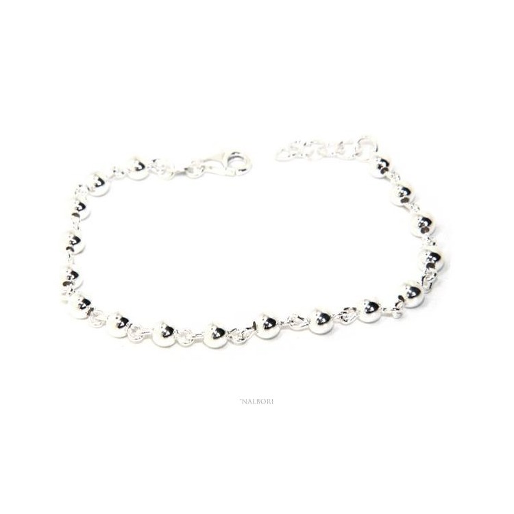 NALBORI silver bracelet 925 alternate 5 mm Marseille beads
