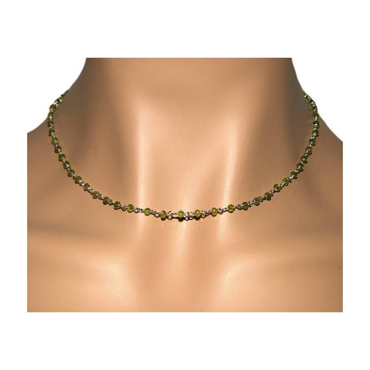 nalbori_1208 NALBORI 925 silver necklace for men or women with lime green 3.5 mm handmade Marseillaise 45 + 5