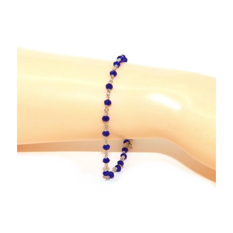 NLB|N0698 serie Marsigliesi braccialetto argento 925 con cristallo semitrasparente blu