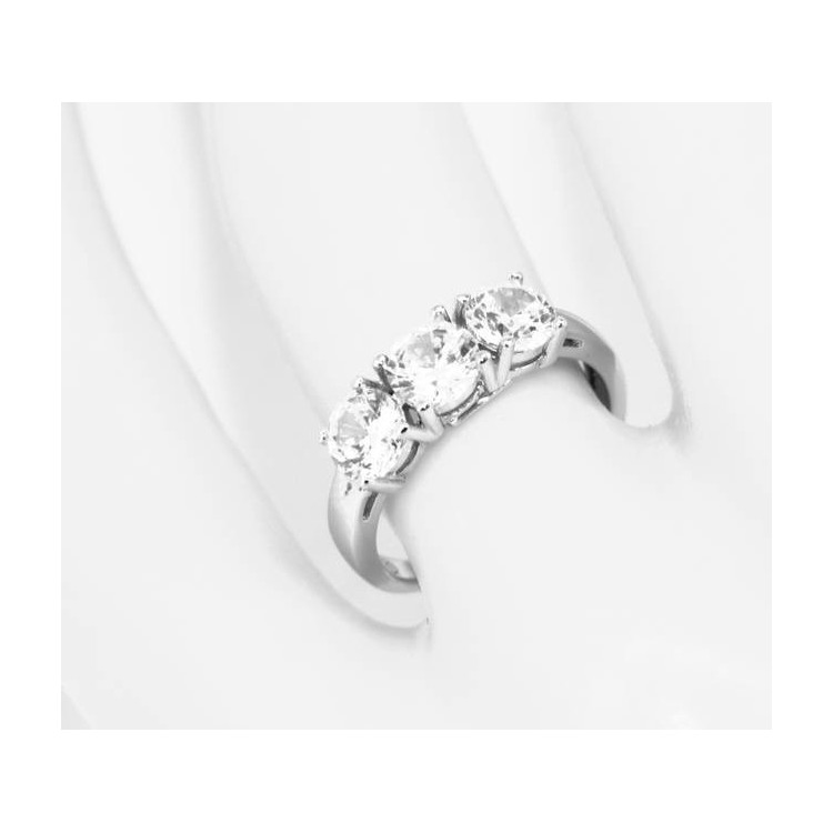 NALBORI trilogy ring woman white zircons adjustable 5 mm
