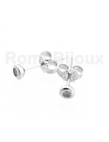 Argento 925 : orecchini donna uomo micro cipollina 2mm zirconi bianchi