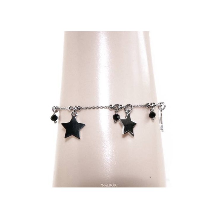 NALBORI 925 Silver women's bracelet with star pendants