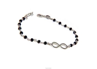 NALBORI Marseilles, bracelet Silver 925 black crystal with infinity