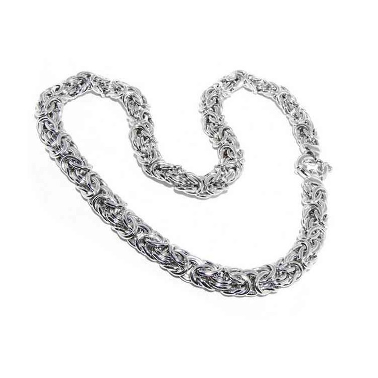 NLB|N544 collana donna collier argento 925 catena bizantina da 12 mm NALBORI