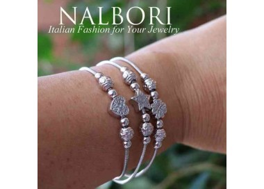 NALBORI Snake woman bracelet Silver 925 charm star heart cloverleaf