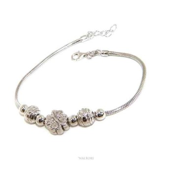 NALBORI Snake woman bracelet Silver 925 charm star heart cloverleaf