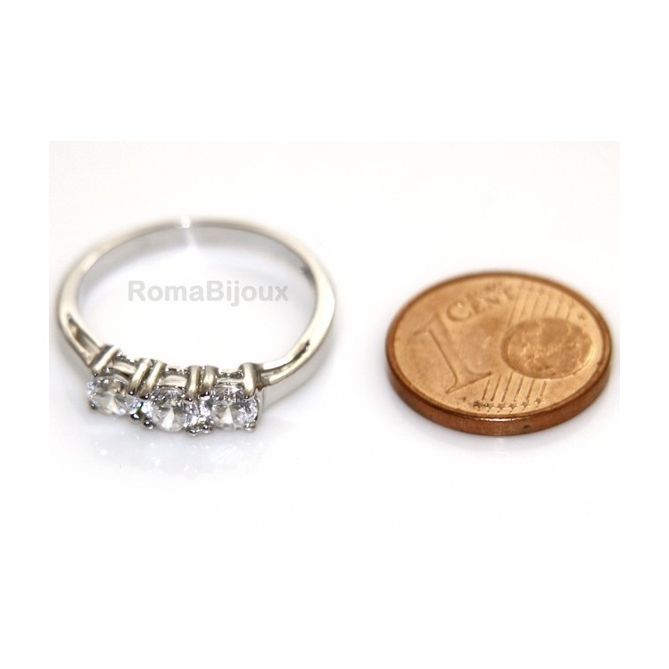 NLB|925 Rhodium: Trilogy with brilliant cut cubic zirconia 0.4