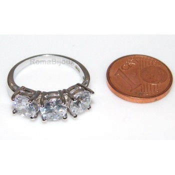 NLB|925 Rhodium: Trilogy with brilliant cut cubic zirconia 0.6