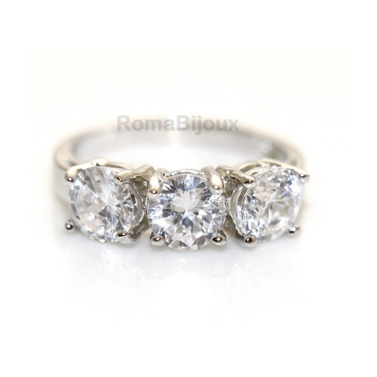 NLB|925 Rhodium: Trilogy with brilliant cut cubic zirconia 0.6