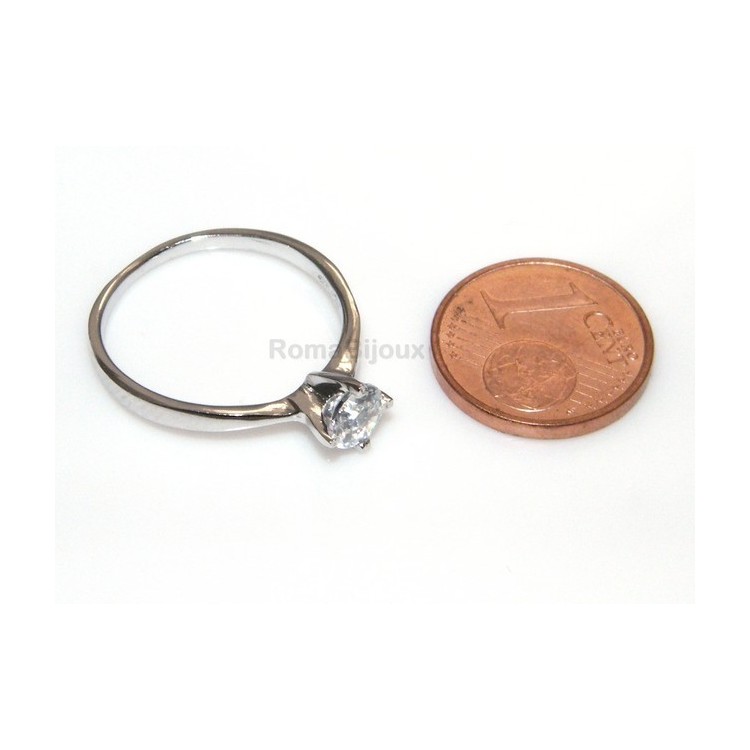 NLB|Argento 925 Rodiato : Solitario con zircone da 5 mm taglio brillante