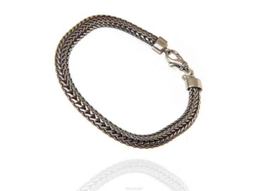 NLB|bracciale uomo argento 925 snake piatto doppio lungo cm 21,5