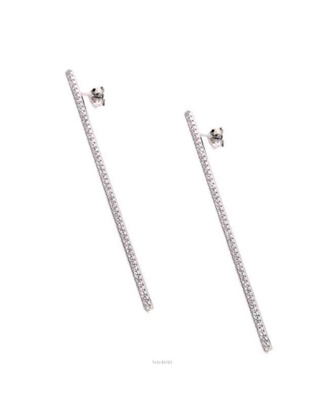 Orecchini argento 925 fiammifero tennis lunghi zirconi bianchi Orecchini argento 925 fiammifero tennis lunghi zirconi bianchi