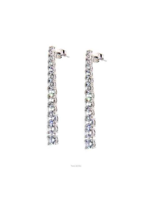 Orecchini donna argento 925 tennis con zirconi bianchi a gradazione - N158363 Orecchini donna argento 925 tennis con zirconi bianchi a gradazione - N158363