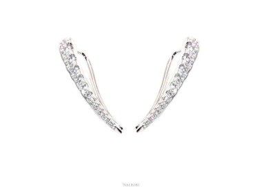 NLB|Orecchini tennis argento 925 tennis gradazione curvi con zirconi bianchi - N132974 - NALBORI