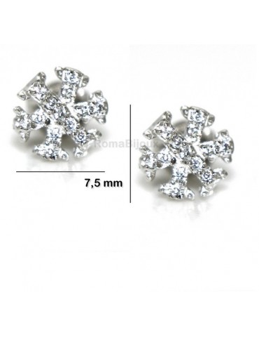 925: woman man white cubic zirconia earrings snowflake