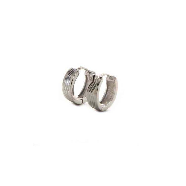 NLB|orecchini argento 925 scattino uomo e donna zig zag 12mm (1 paio)