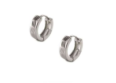 NLB|Silver 925: Men's and Women's Snaps Earrings Zig Zag 12mm (1 pair)