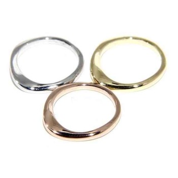 NLB|tris anelli onda argento 925 in 3 colori oro bianco giallo rosa