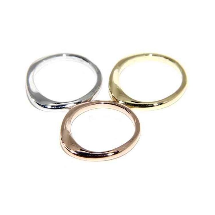 NLB|tris anelli onda argento 925 in 3 colori oro bianco giallo rosa