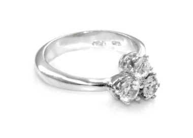 NLB|Anello argento 925 trilogy con 3 Zirconi 4 mm