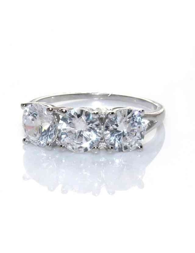 anello trilogy argento 925 con zirconi da 0,6 per donna pietre bianche anello trilogy argento 925 con zirconi da 0,6 per donna pietre bianche