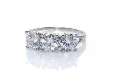 NLB|silver925 Rhodium: Trilogy with zircons from 0.6 brilliant cut