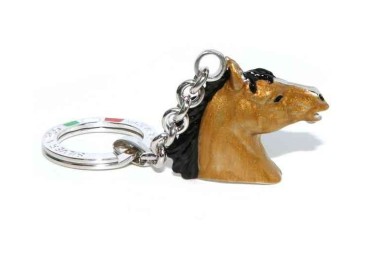 NLB|portachiavi argento 925 con cavallo smaltato tutto Argento 925