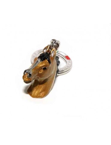 portachiavi argento 925 con cavallo smaltato tutto Argento 925
