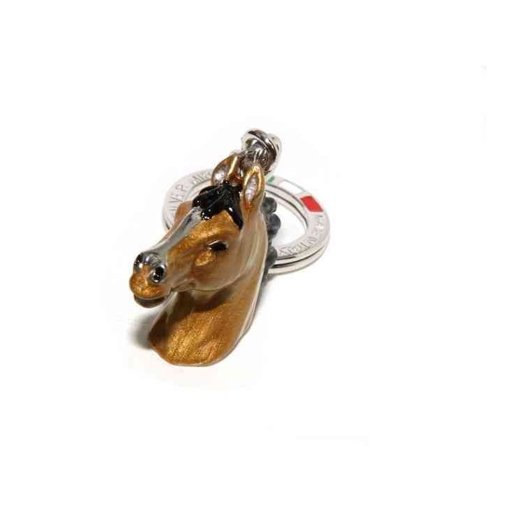 NLB|portachiavi argento 925 con cavallo smaltato tutto Argento 925