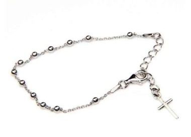 NLB|Bracciale rosario Argento 925 bagno giallo o rodio 16 - 20 cm