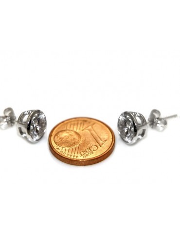 Silver 925: earrings male micro chives 7 mm cubic zirconia
