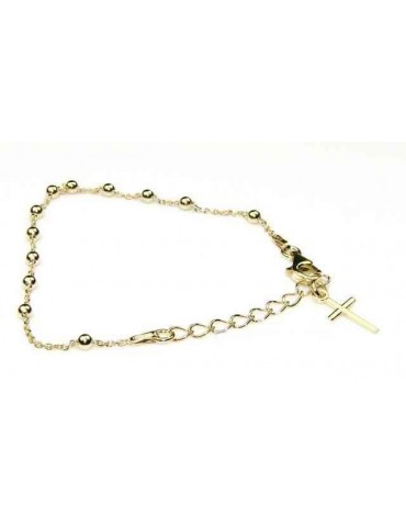 Bracciale rosario Argento 925 bagno giallo o rodio 16 - 20 cm