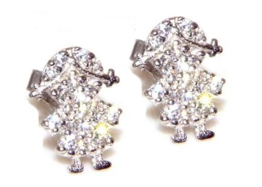 NLB|orecchini argento 925 bambina con pavè di zirconi