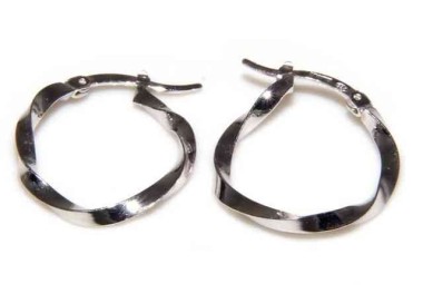 NLB|orecchini argento 925 cerchi ritorti 21,0 mm