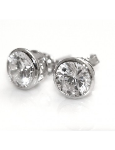 Silver 925: earrings male micro chives 7 mm cubic zirconia