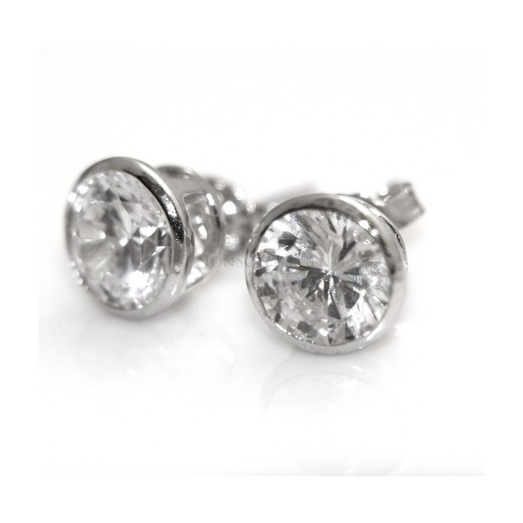NLB|Silver 925: earrings male micro chives 7 mm cubic zirconia