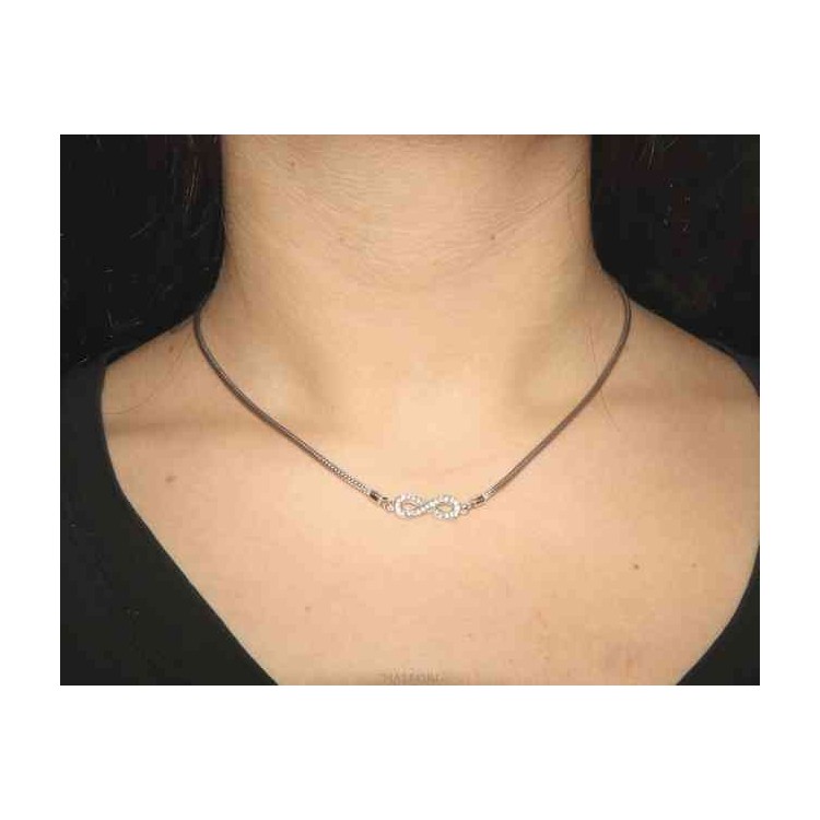 NALBORI necklace 925 silver infinite zircon fox tail