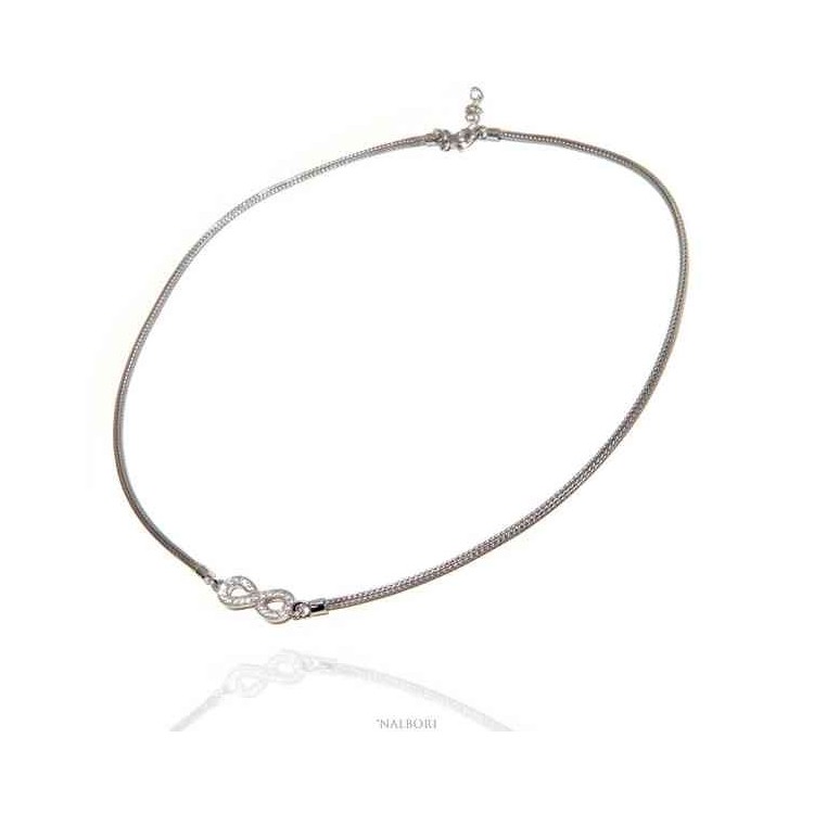 NALBORI necklace 925 silver infinite zircon fox tail