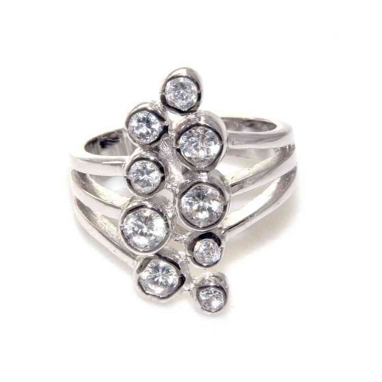 NLB|anello punti luce argento 925 grappolo cipolline donna