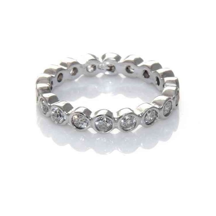 NLB|eternity ring silver 925 ring white zircons onion 3 mm