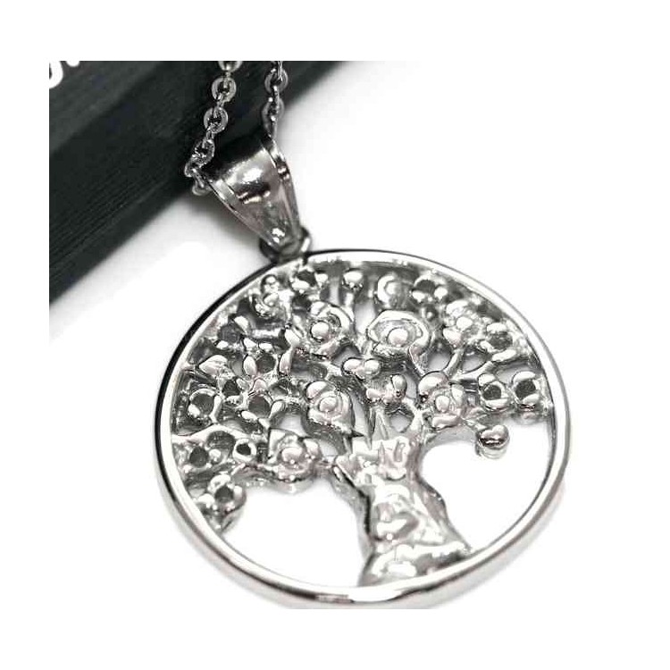 NLB|Steel: Exclusive necklace rolo fot woman or man casting medal pendant Family Tree