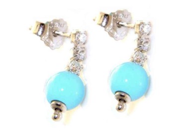NLB|orecchini argento 925 tennis pasta di turchese