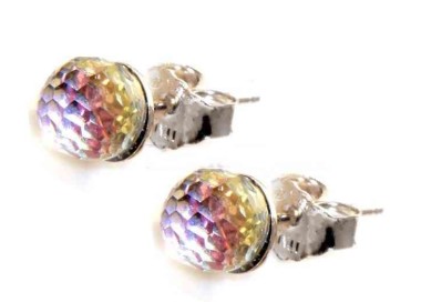 NLB|orecchini argento 925 "magic ball", pallina bianca cangiante