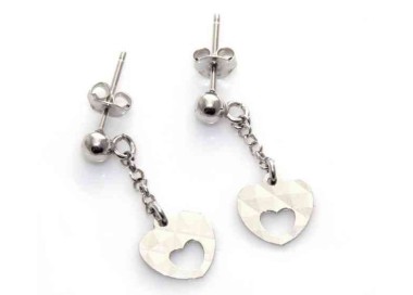 NLB|orecchini argento 925 con cuore diamantato