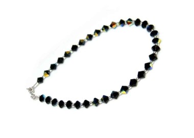 NLB|bracelet swarovski components jet nuit