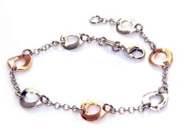 NLB|ARGENTO 925 : Bracciale donna 2 colori con cerchietti