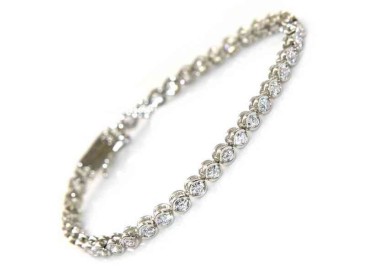 NLB|SILVER 925: Tennis Bracelet for man and woman with white Zircons cipollino 3 mm measuring 18 cm
