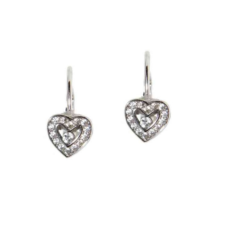 NLB|Orecchini in argento 925 monachella piccola e cuore