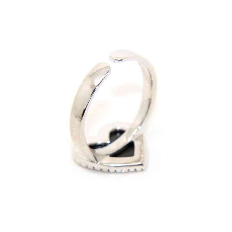 NLB|Anello in argento 925 con cuore di onice e zirconi