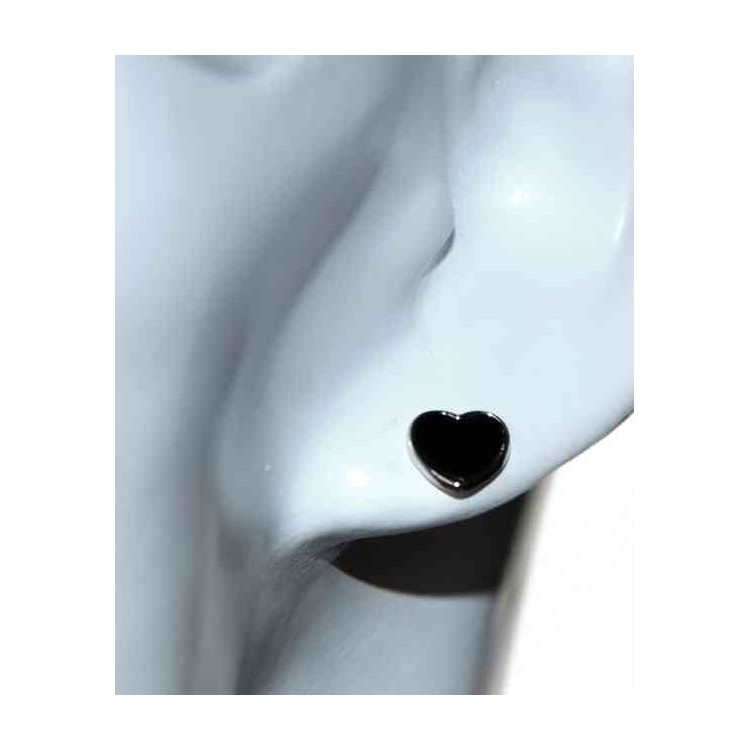 NALBORI orecchini argento 925 cuore piccolo onice